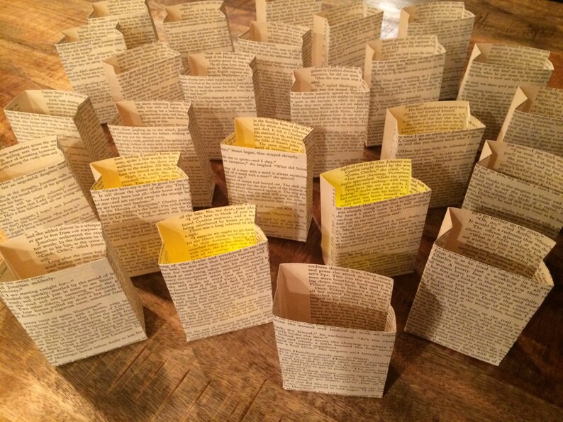 10 Mini Book Luminary Bags Book Themed Wedding Book Decor Etsy