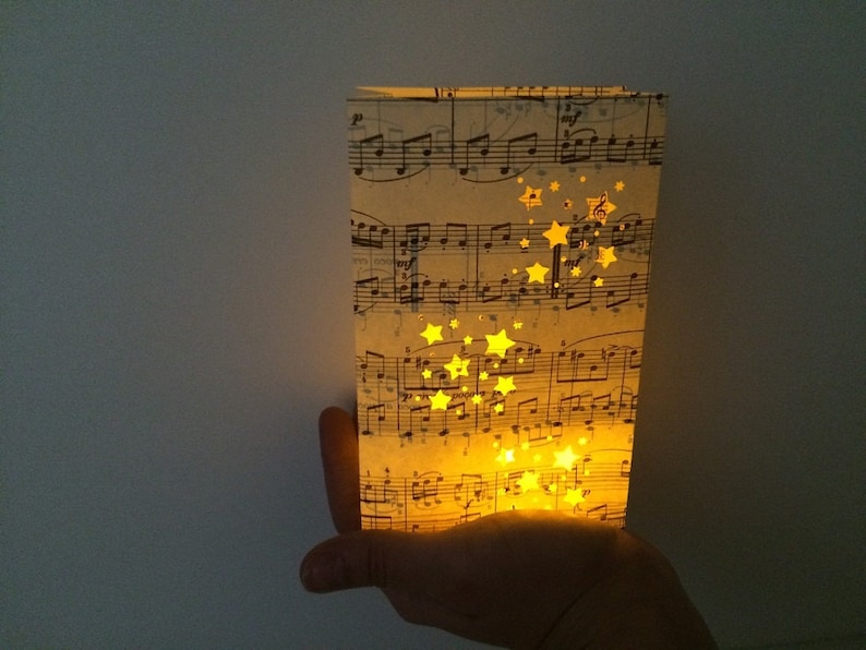 Vintage Sheet Music Luminaries, Great for Weddings & Parties, Music Decorations, Luminary Bags, Luminarias, Luminaries, Music Decor image 2