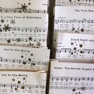 1 Christmas Luminary, You Pick The Song, Christmas Sheet Music, Luminary Bags, Winter Wedding Decor, Holiday Decorations, Vintage Christmas image 8