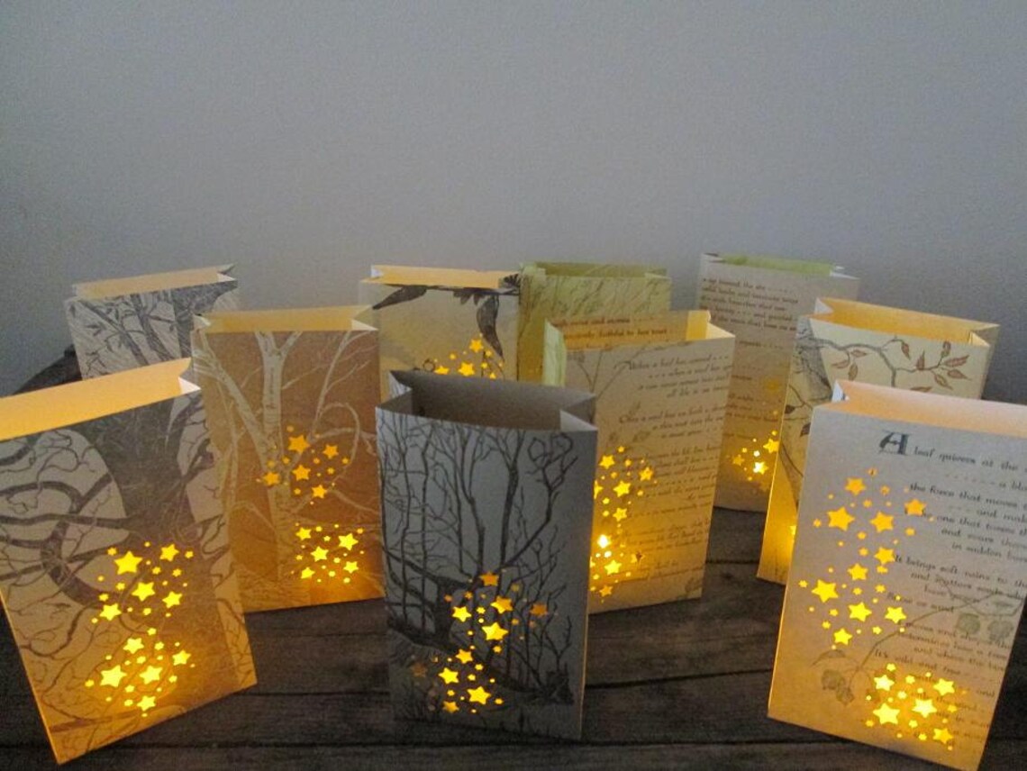 Rustic Luminary Bags 10 Luminaries Rustic Wedding Tree Etsy
