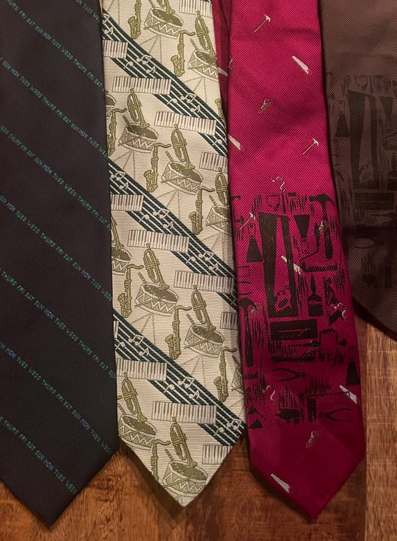 Jazz Tie, Vintage Men’s Tie, Sax Player, Necktie,… - image 6