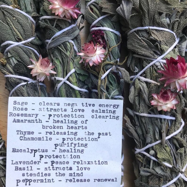 Sage Bundles Dried Herbs Sage Good Vibes Etsy
