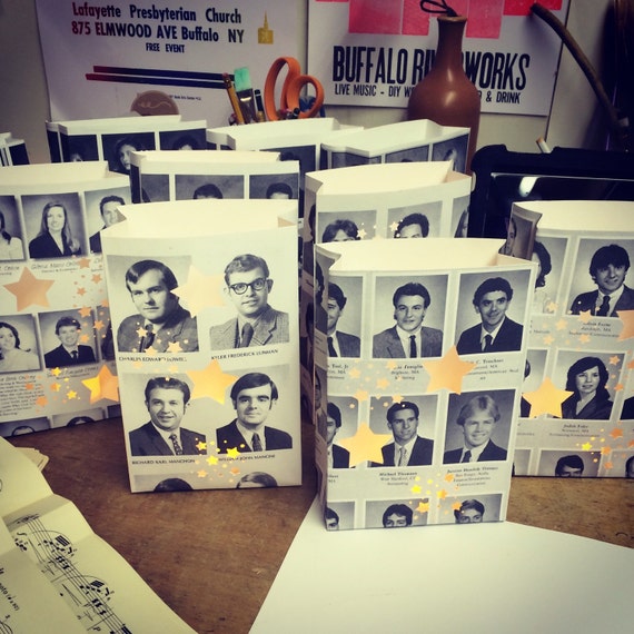 8 Yearbook Luminaries Class Reunion Decor High School Etsy