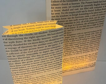 Book Centerpiece, Book Wedding Decor, 3 Luminaries, Book Themed, Library Wedding, Happily Ever After