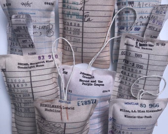 Children’s Books, Popular Kid’s Book Titles, Library Card Ornaments, Book Mark, Library, Book Art, Librarian Gift, Book Gifts