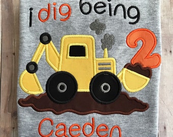 Construction Birthday Shirt - Construction Birthday Party - Digger Birthday Shirt - Boys Construction Truck Birthday Shirt - Boys Birthday