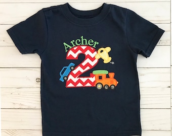 Transportation Birthday shirt - Boys Transportation Birthday Shirt- Boys Vehicle Birthday Shirt