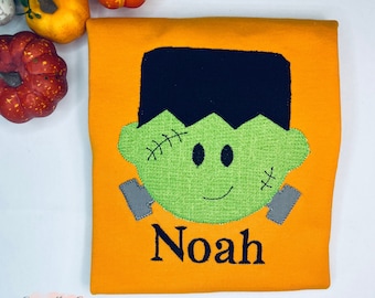 Boys Personalized Frankenstein Halloween Shirt - Trick or Treat