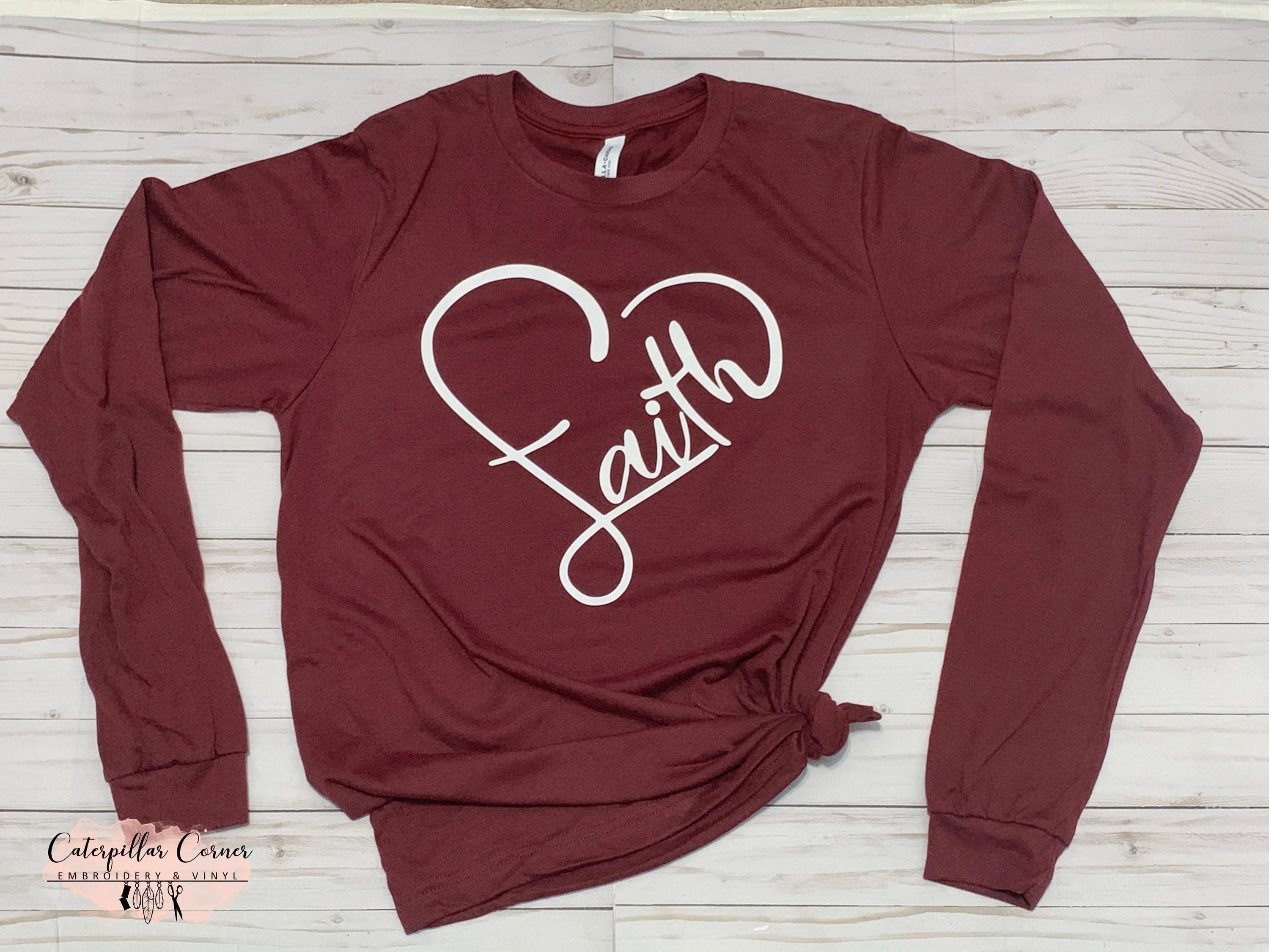 Faith Heart Shirt Faith Shirt for Woman 
