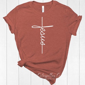 Jesus Cross Shirt Jesus Shirt Christian Shirt Faith Religious Shirt Religious Shirt for women image 1