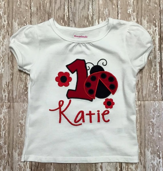 Lady Bug Birthday Shirt Ladybug Birthday Shirt Red and Black
