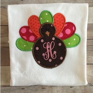 Thanksgiving Turkije Shirt - meisjes Thanksgiving eerste Shirt - Thanksgiving Monogram Turkije Shirt voor meisjes