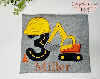 Construction Birthday Shirt - Construction Birthday Party - Digger Birthday Shirt - Boys Construction Truck Birthday Shirt - Boys Birthday