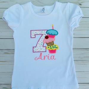 Personalized Cupcake Birthday Shirt - Girls Cupcake Birthday Shirt - Cupcake Birthday Party