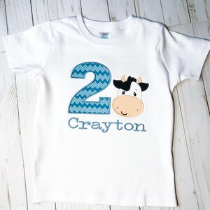 Personalized Cow Birthday Shirt - Farm Birthday Shirt
