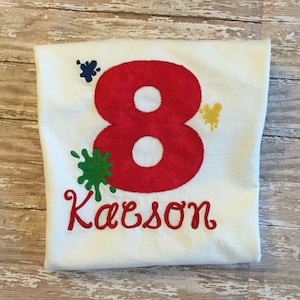 Personalized Art Paint Party Birthday Shirt