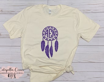 Monogrammed Dream Catcher Shirt - Dream Catcher Shirt -  Monogram Bogo Shirt - Monorgarm Shirt
