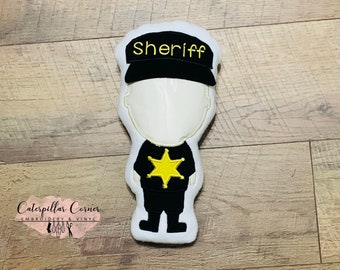 Sheriff Doll, Police Dolls,  Sheriff Mommy  Doll, Daddy Sheriff Doll, Police Office Keepsake Doll,