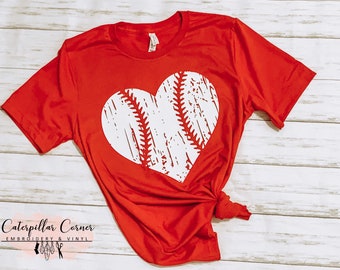 Baseball Heart Shirt - Baseball Mom Shirt - Baseball Love Shirt - Baseball Grandma Shirt - Baseball Mom Gift