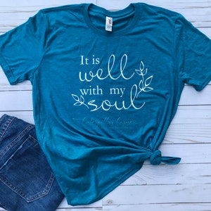 Está bien con mi camisa de alma, está bien camisa, camisa cristiana, camisa de fe, camisa religiosa para las mujeres, camisa del verso de la Biblia