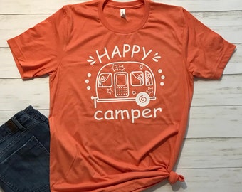 Happy Camper Shirt, Happy Camper, Camisa de camping, Camp Hair, Camisa de vida de campamento, Camisa de campamento, Camiseta de camping