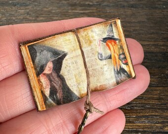 Witches Spell Book - Open Book - Dollhouse Miniatures