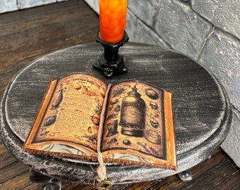 Potion and Spell Ingredients Open Book - Dollhouse Miniatures