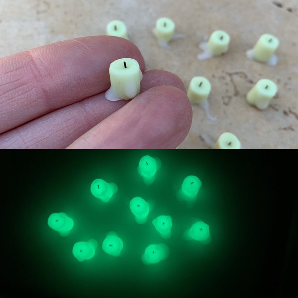 UV Activated Mini Glow In the Dark Dripping Candle - Dollhouse Miniature (C5)