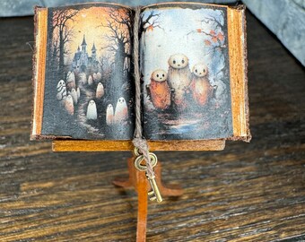 Ghosts and Haunted House - Open Book - Dollhouse Miniatures