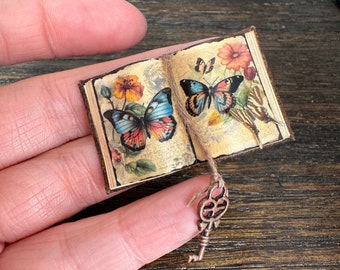 3D Yellow Butterfly on Open Book - Dollhouse Miniatures