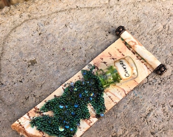 Dark Green Curses Potion Spilled on a Torn Spell Scroll - Dollhouse Miniature (SP10)