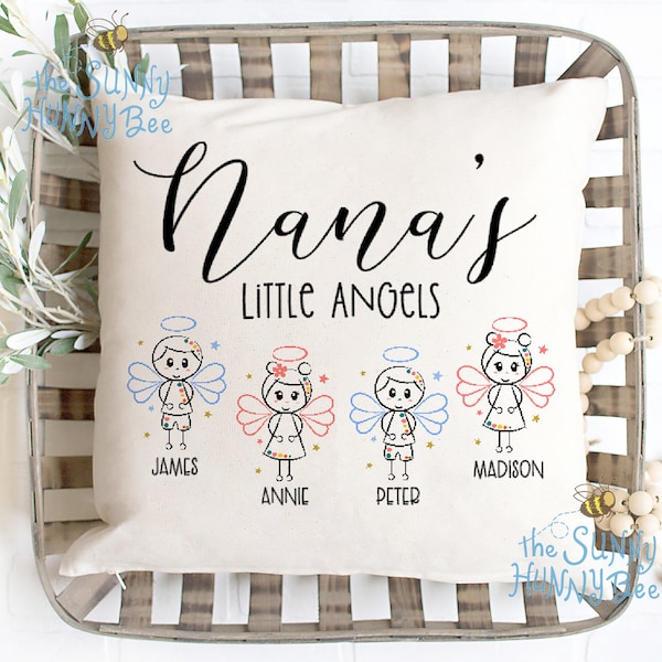 Nana's Little Angels / Mimi Gift / Angel Pillow / You choose the name!