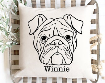 Personalised ENGLISH BULLDOG Pillow Case add Name or Message GREAT GIFT