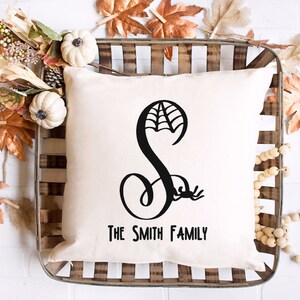 Halloween Decor /  Last name pillow / Personalized