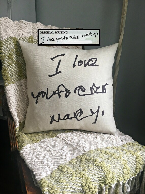 Faux Burlap Pillow Personalized Handwriting Pillow Remembrance Etsy