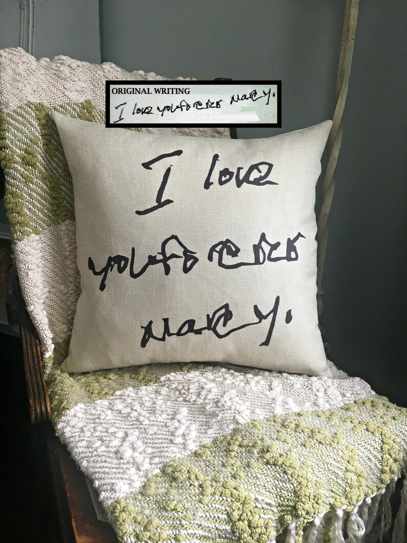 personalized handwriting pillow