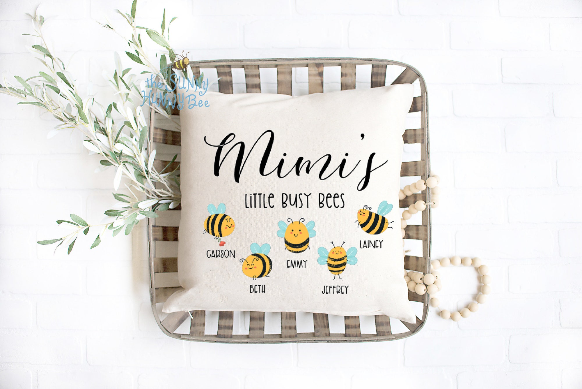 Discover Funda de Almohada Personalizada Familia Abejas de Abuelos 40,6x40,6cm