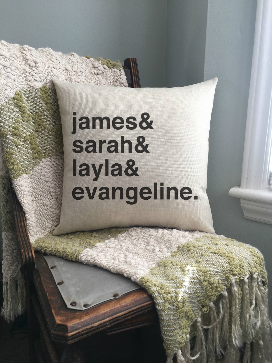 Personalized Family Name Pillow / Kids Names Etsy