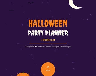 Agenda stampabile per la festa di Halloween, 15 pagine / 36 idee da fare assolutamente / Formato A4 e A5, download in PDF