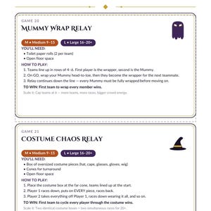 Halloween-festspelpaket för stora grupper | 37 festspel för vuxna | Festspel för kontoret, teambuilding, Minute to Win It | Utskrivbar bild 4