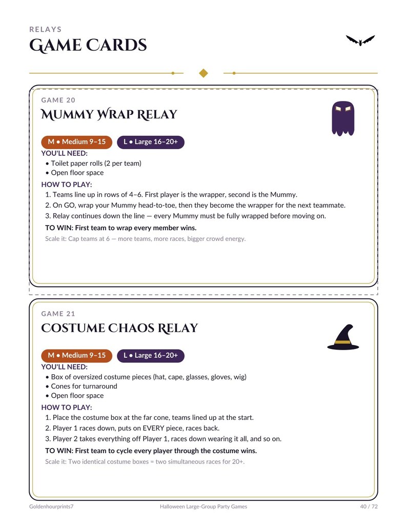 Halloween-festspelpaket för stora grupper | 37 festspel för vuxna | Festspel för kontoret, teambuilding, Minute to Win It | Utskrivbar bild 4
