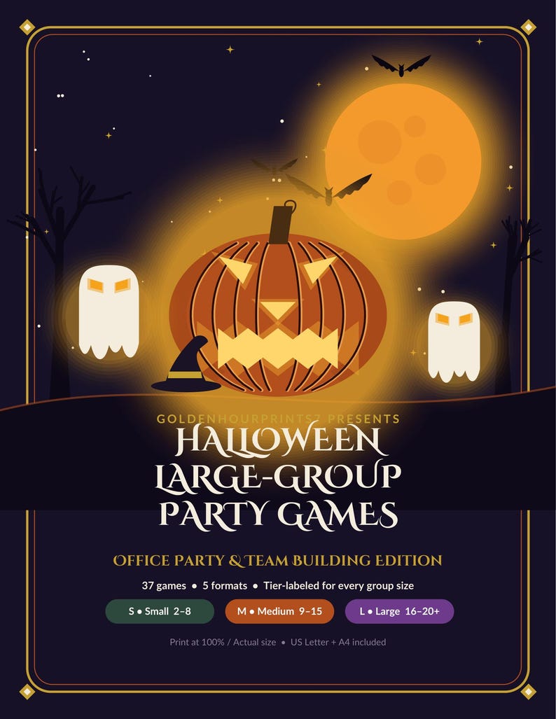 Halloween-festspelpaket för stora grupper | 37 festspel för vuxna | Festspel för kontoret, teambuilding, Minute to Win It | Utskrivbar bild 3