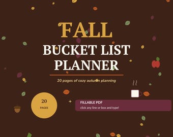 Agenda per la lista delle cose da fare in autunno, PDF compilabile, 20 pagine / Lista delle cose da fare in autunno / Formato lettera A4 A5