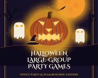 Pacchetto di giochi per feste di Halloween per grandi gruppi / 37 giochi per feste per adulti / Giochi per feste in ufficio, team building, Minute to Win It / Stampabili