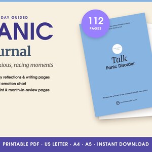 Panic and Anxiety Journal PDF, 31-Day Gentle Body and Emotion Reflection