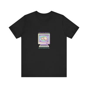 T-shirt med fel 404-motiv, retro-t-shirt med datorkatt och grafik från 90-talet