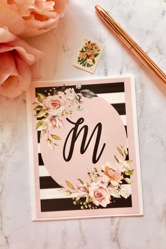 Monogram Card Sets/ Monogram Stationary Kate Spade Note Cards/personalized  Note Sets - Etsy