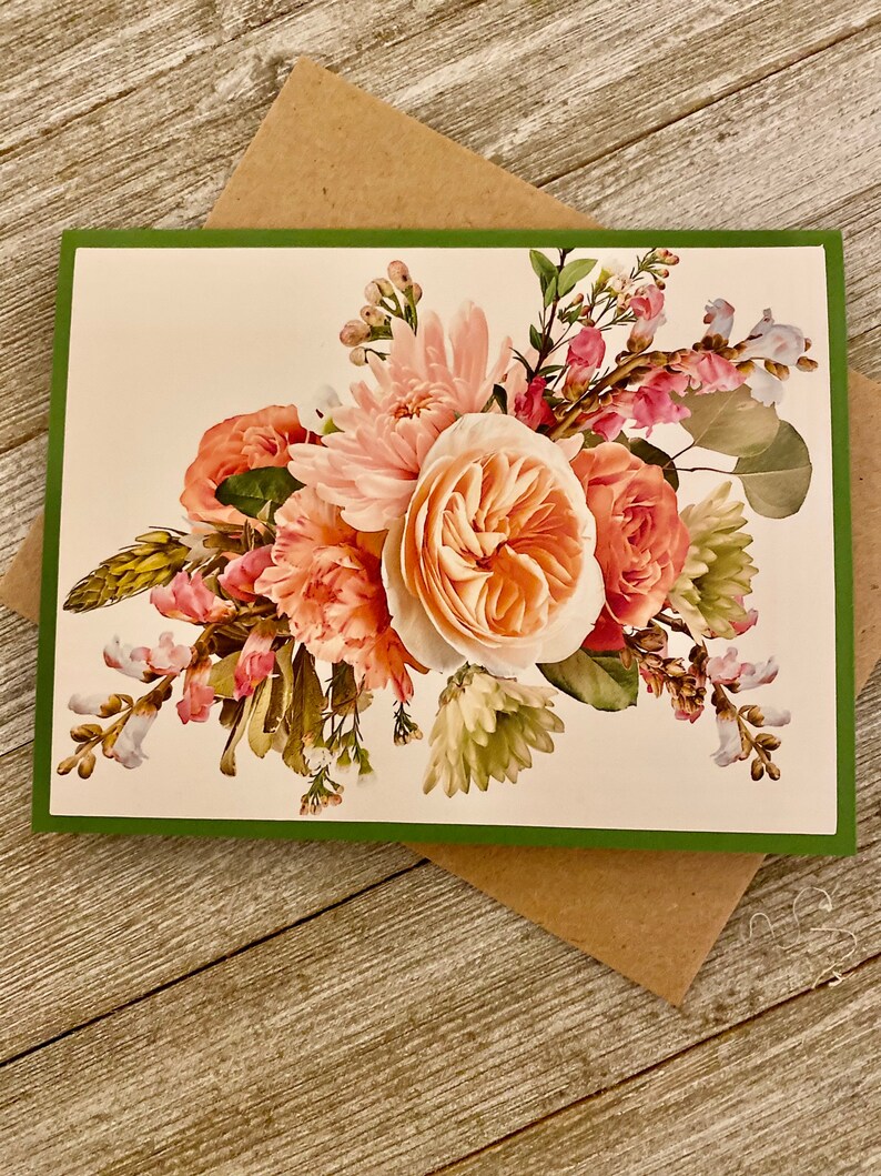 Peony & Rose Card Set: Watercolor Floral Note Cards, Eight Pack - Etsy
