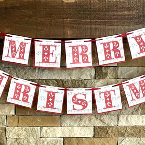 Chrismas banner/ Merry Christmas banner/ holiday decoration/Holiday banners/Party Supplies/christmas decor/ Vintage Christmas banner/