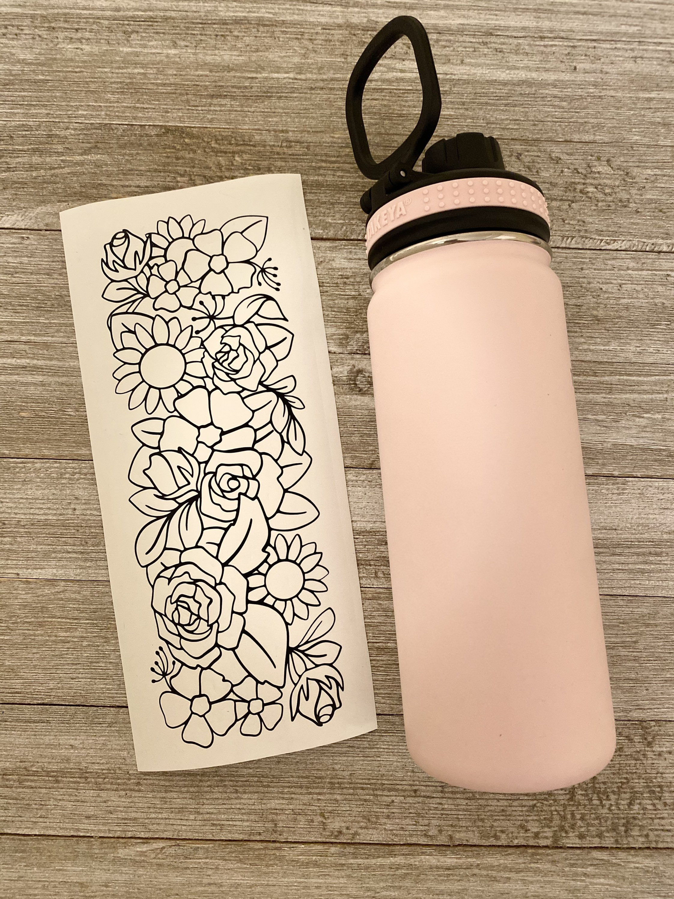 Black Vinyl floral Tumbler decal/DIY Tumbler Decal/Floral Etsy Nederland